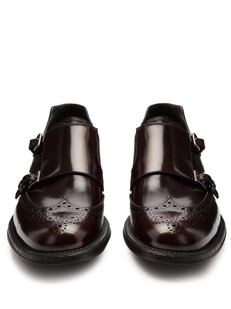 prada leather monk shoes